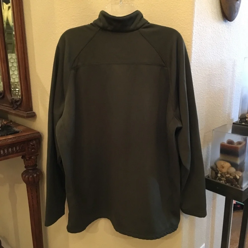 COLUMBIA Men Olive Green 1/4 Zipped Pullover Sweater Size XXL
